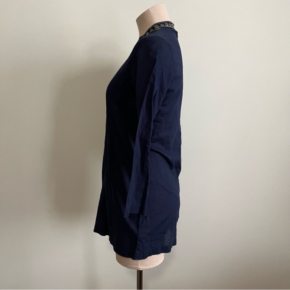 LILLY PULITZER Sarasota Tunic Navy Blue with Gold Embellishments Top - Picture 9 of 11